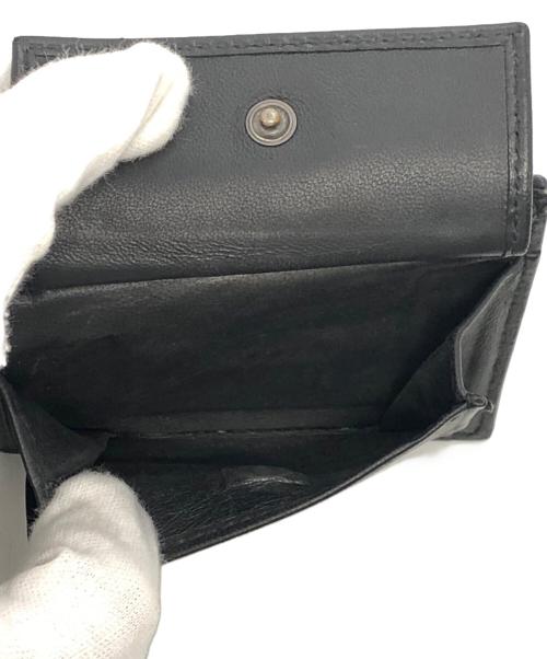 BOTTEGA VENETA（ボッテガベネタ）BOTTEGA VENETA (ボッテガベネタ) イントレチャート二つ折り財布 ブラックの古着・服飾アイテム