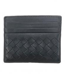 BOTTEGA VENETA（ボッテガベネタ）の古着「イントレチャートカードケース」｜ブラック