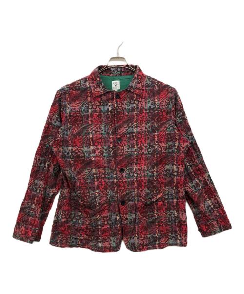 South2 West8（サウスツー ウエストエイト）south2 west8 (サウスツー ウエストエイト) Pen Jacket Batik Over Print レッド サイズ:Sの古着・服飾アイテム