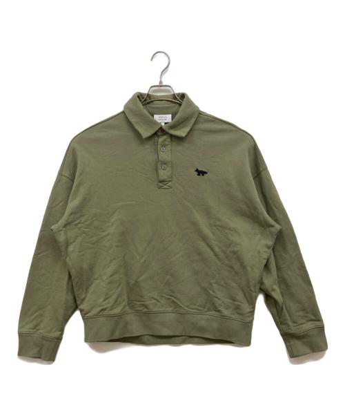 maison kitsune（メゾンキツネ）MAISON KITSUNE (メゾンキツネ) POLO SWEATSHIRT オリーブ サイズ:Sの古着・服飾アイテム
