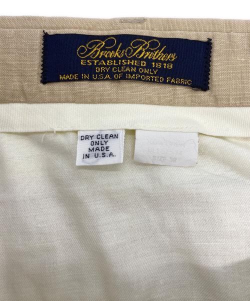 BROOKS BROTHERS（ブルックスブラザーズ）BROOKS BROTHERS (ブルックスブラザーズ) リネンタックパンツ ベージュ サイズ:38の古着・服飾アイテム