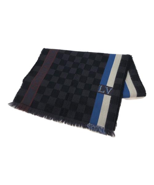 LOUIS VUITTON（ルイ ヴィトン）LOUIS VUITTON (ルイ ヴィトン) エシャルプ メサジェ ダミエ マフラー ネイビーの古着・服飾アイテム