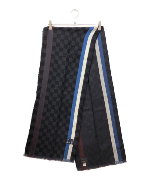 LOUIS VUITTON（ルイ ヴィトン）LOUIS VUITTON (ルイ ヴィトン) エシャルプ メサジェ ダミエ マフラー ネイビーの古着・服飾アイテム