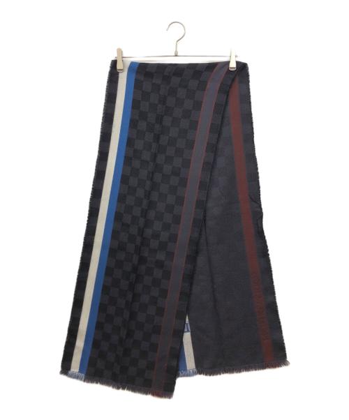 LOUIS VUITTON（ルイ ヴィトン）LOUIS VUITTON (ルイ ヴィトン) エシャルプ メサジェ ダミエ マフラー ネイビーの古着・服飾アイテム