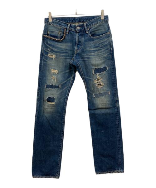 Hysteric Glamour（ヒステリックグラマー）Hysteric Glamour (ヒステリックグラマー) WU加工 スタッズデニムパンツ インディゴ サイズ:30の古着・服飾アイテム