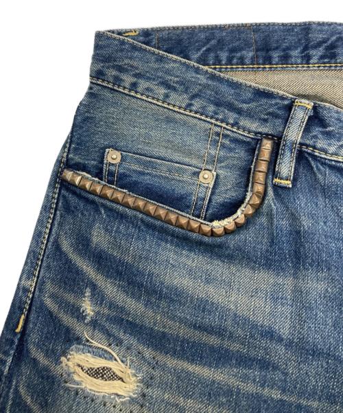 Hysteric Glamour（ヒステリックグラマー）Hysteric Glamour (ヒステリックグラマー) WU加工 スタッズデニムパンツ インディゴ サイズ:30の古着・服飾アイテム