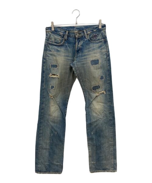 Hysteric Glamour（ヒステリックグラマー）Hysteric Glamour (ヒステリックグラマー) 小窓リメイク スタッズデニムパンツ インディゴ サイズ:30の古着・服飾アイテム