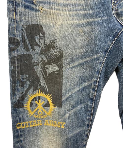 Hysteric Glamour（ヒステリックグラマー）Hysteric Glamour (ヒステリックグラマー) MC5 GUITAR ARMY スタッズデニムパンツ インディゴ サイズ:30の古着・服飾アイテム