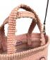 中古・古着 JIMMY CHOO (ジミーチュウ) Raffia Tote Bagラフィアトートバッグ ピンク：18000円