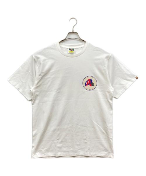 A BATHING APE（アベイシングエイプ）A BATHING APE (アベイシングエイプ) プリントTシャツ ホワイト サイズ:XLの古着・服飾アイテム