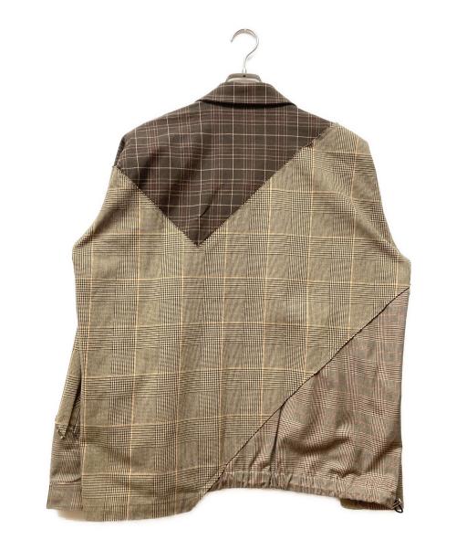 sacai（サカイ）sacai (サカイ) CHECKED PANELLED JACKET ベージュ×ブラウン サイズ:１の古着・服飾アイテム