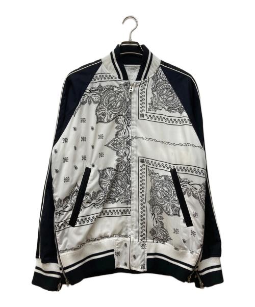 sacai（サカイ）sacai (サカイ) Bandana Print Zip Up Blouson ホワイト×ブラック サイズ:３の古着・服飾アイテム
