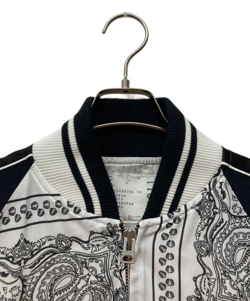sacai（サカイ）sacai (サカイ) Bandana Print Zip Up Blouson ホワイト×ブラック サイズ:３の古着・服飾アイテム