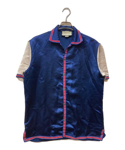 GUCCI（グッチ）GUCCI (グッチ) Blue GG Star Bowling Shirt ネイビー サイズ:46の古着・服飾アイテム