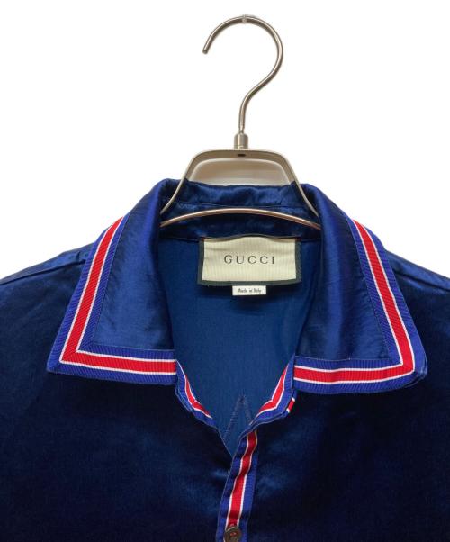 GUCCI（グッチ）GUCCI (グッチ) Blue GG Star Bowling Shirt ネイビー サイズ:46の古着・服飾アイテム
