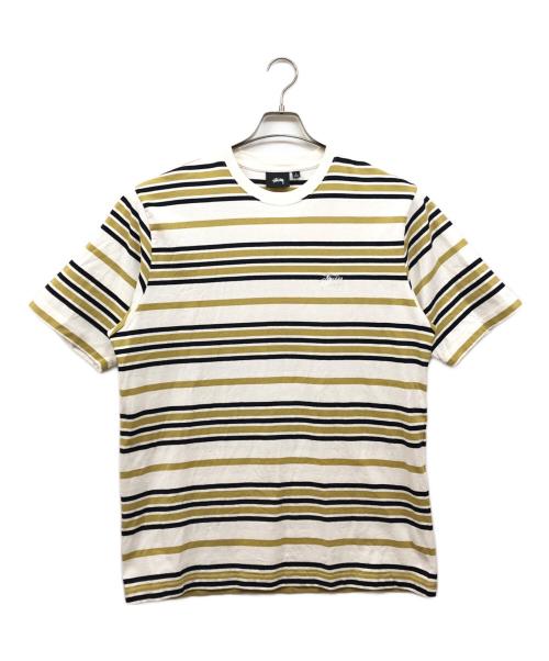 stussy（ステューシー）stussy (ステューシー) Alton Stripe Crew ホワイト サイズ:Lの古着・服飾アイテム