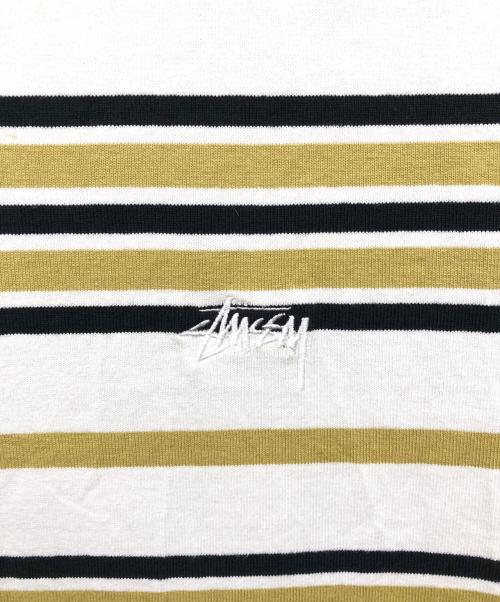 stussy（ステューシー）stussy (ステューシー) Alton Stripe Crew ホワイト サイズ:Lの古着・服飾アイテム