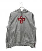 SUPREMEシュプリーム）の古着「Cross Box Logo Hooded Sweatshirt」｜レッド×グレー