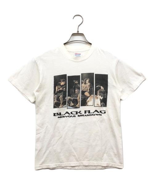 Hanes（ヘインズ）Hanes (ヘインズ) BLACK FLAG プリントTシャツ ホワイト サイズ:Sの古着・服飾アイテム