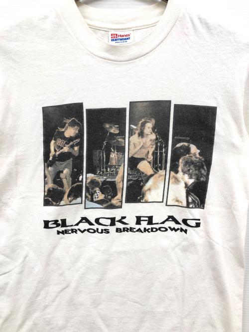 Hanes（ヘインズ）Hanes (ヘインズ) BLACK FLAG プリントTシャツ ホワイト サイズ:Sの古着・服飾アイテム