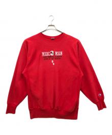 Champion REVERSE WEAVE（チャンピオン リバース ウィーブ）の古着「90s 刺繍デザインスウェット」｜レッド