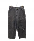 WIND AND SEAウィンダンシー）の古着「STD Duck Canvas D.Knee Painter Pt　ダック キャンバス ダブルニー ペインターパンツ」｜ブラック