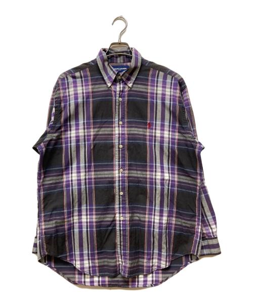Ralph Lauren GOLF（ラルフローレン ゴルフ）Ralph Lauren GOLF (ラルフローレン ゴルフ) TILDEN チェックボタンダウンシャツ パープル サイズ:Lの古着・服飾アイテム