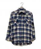 PENDLETONペンドルトン）の古着「70S オンブレチェックウエスタンシャツ」｜ブルー