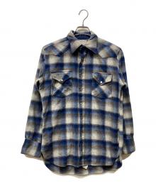 PENDLETON（ペンドルトン）の古着「70S オンブレチェックウエスタンシャツ」｜ブルー