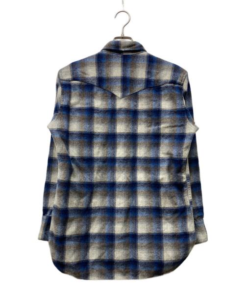 PENDLETON（ペンドルトン）PENDLETON (ペンドルトン) 70S オンブレチェックウエスタンシャツ ブルー サイズ:Mの古着・服飾アイテム