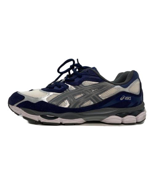 asics（アシックス）asics (アシックス) GEL-NYC CREAM/OYSTER GREY ホワイト×ネイビー サイズ:27.5の古着・服飾アイテム
