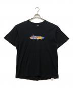 stussyステューシー）の古着「プリントカットソー」｜ブラック