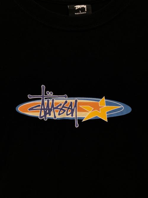stussy（ステューシー）stussy (ステューシー) プリントカットソー ブラック サイズ:Lの古着・服飾アイテム