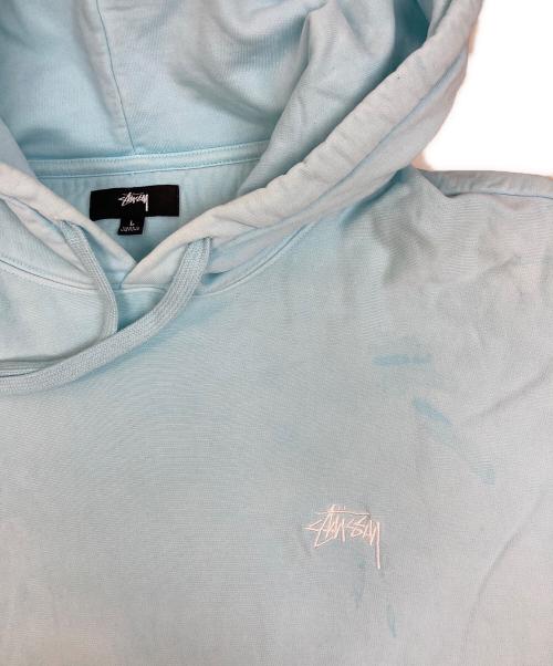 stussy（ステューシー）stussy (ステューシー) 刺繍ロゴパーカー スカイブルー サイズ:SIZE XLの古着・服飾アイテム