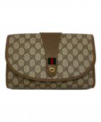 GUCCIグッチ）の古着「GGプラス シェリーライン クラッチバッグ」｜ブラウン