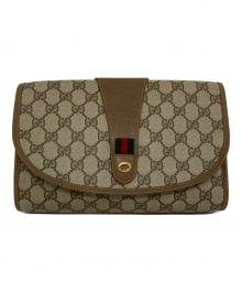 GUCCI（グッチ）の古着「GGプラス シェリーライン クラッチバッグ」｜ブラウン