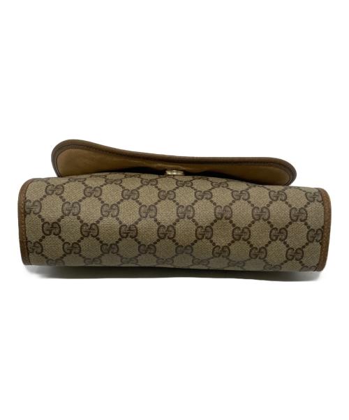 GUCCI（グッチ）GUCCI (グッチ) GGプラス シェリーライン クラッチバッグ ブラウンの古着・服飾アイテム