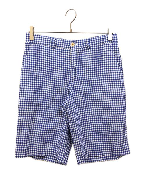 POLO RALPH LAUREN（ポロ・ラルフローレン）POLO RALPH LAUREN (ポロ・ラルフローレン) リネンコットンチェックハーフパンツ ブルー サイズ:18の古着・服飾アイテム