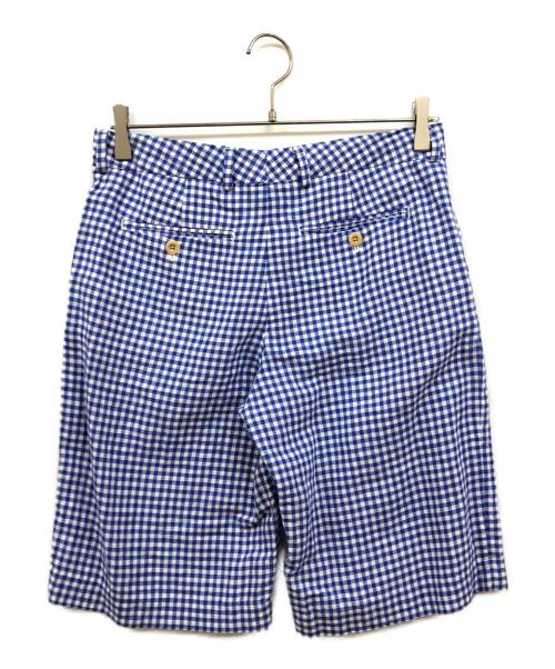 POLO RALPH LAUREN（ポロ・ラルフローレン）POLO RALPH LAUREN (ポロ・ラルフローレン) リネンコットンチェックハーフパンツ ブルー サイズ:18の古着・服飾アイテム