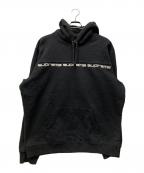 SUPREMEシュプリーム）の古着「TEXT STRIPE HOODED SWEATSHIRTS」｜ブラック