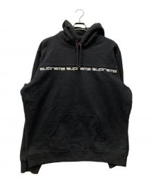 SUPREME（シュプリーム）の古着「TEXT STRIPE HOODED SWEATSHIRTS」｜ブラック