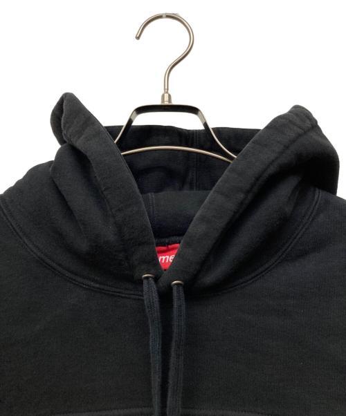 SUPREME（シュプリーム）Supreme (シュプリーム) TEXT STRIPE HOODED SWEATSHIRTS ブラック サイズ:XLの古着・服飾アイテム