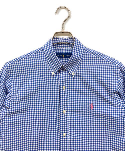 RALPH LAUREN（ラルフローレン）RALPH LAUREN (ラルフローレン) ギンガムチェックボタンダウンシャツ ホワイト×ブルー サイズ:Sの古着・服飾アイテム