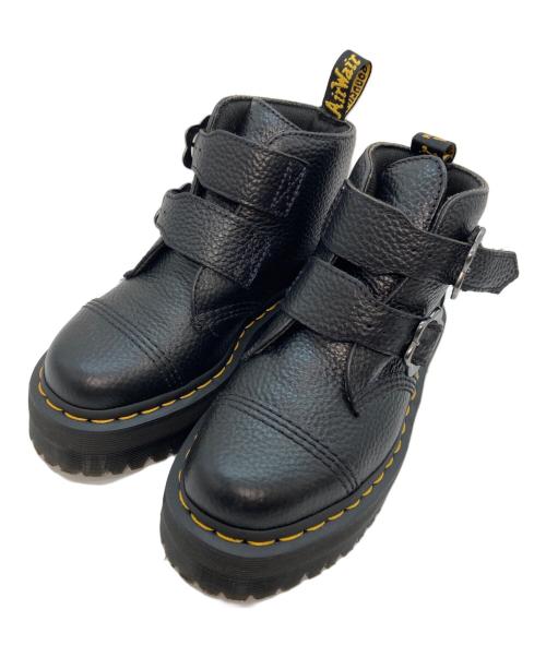 Dr.Martens（ドクターマーチン）Dr.Martens (ドクターマーチン) Devon Flower Buckle Leather Platform Boots ブラック サイズ:UK3の古着・服飾アイテム