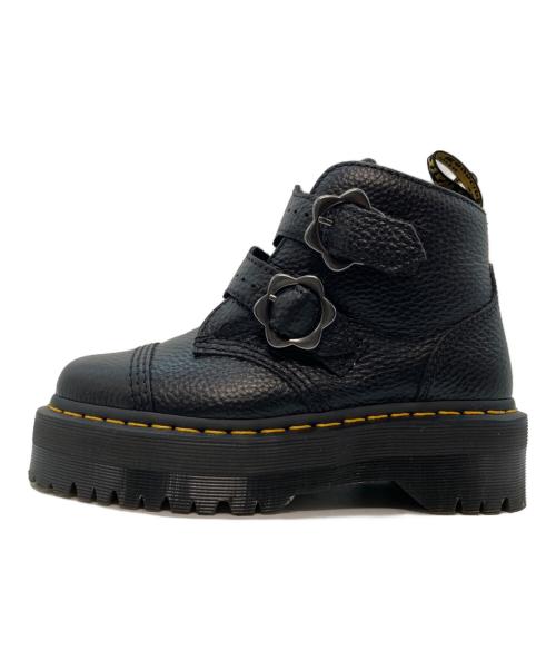 Dr.Martens（ドクターマーチン）Dr.Martens (ドクターマーチン) Devon Flower Buckle Leather Platform Boots ブラック サイズ:UK3の古着・服飾アイテム
