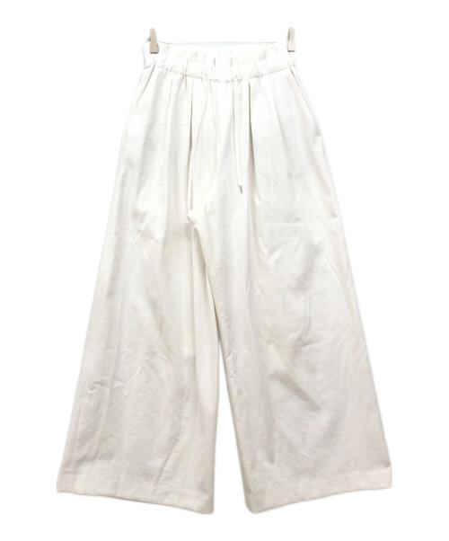 suadeo（スアデオ）suadeo (スアデオ) 涼感タック入りワイドパンツ ホワイト サイズ:40の古着・服飾アイテム