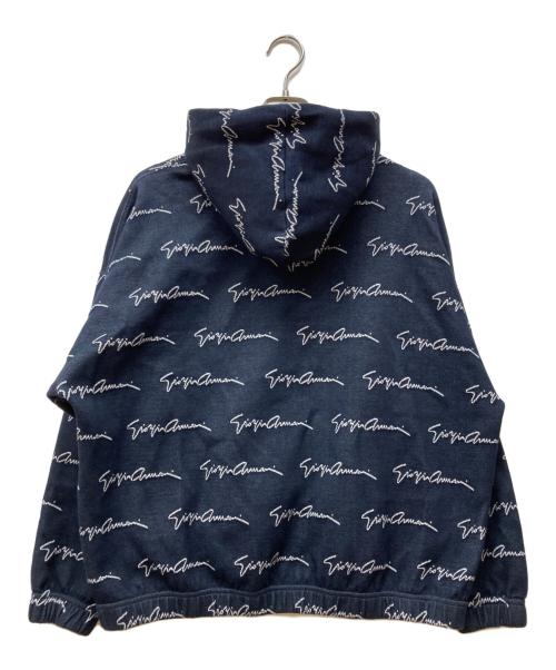 GIORGIO ARMANI（ジョルジオアルマーニ）GIORGIO ARMANI (ジョルジョアルマーニ) 総柄ロゴパーカー ネイビー サイズ:48の古着・服飾アイテム