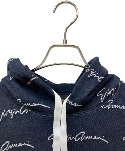 GIORGIO ARMANI（ジョルジオアルマーニ）GIORGIO ARMANI (ジョルジョアルマーニ) 総柄ロゴパーカー ネイビー サイズ:48の古着・服飾アイテム