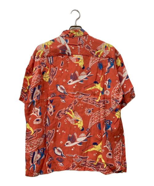 Sun Surf（サンサーフ）Sun Surf (サンサーフ) KEONI OF HAWAII “WAIKIKI REEF” by JOHN MEIGS レッド サイズ:XXLの古着・服飾アイテム