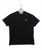 PLAY COMME des GARCONSプレイコムデギャルソン）の古着「T-SHIRT WITH RED EMBLEM」｜ブラック